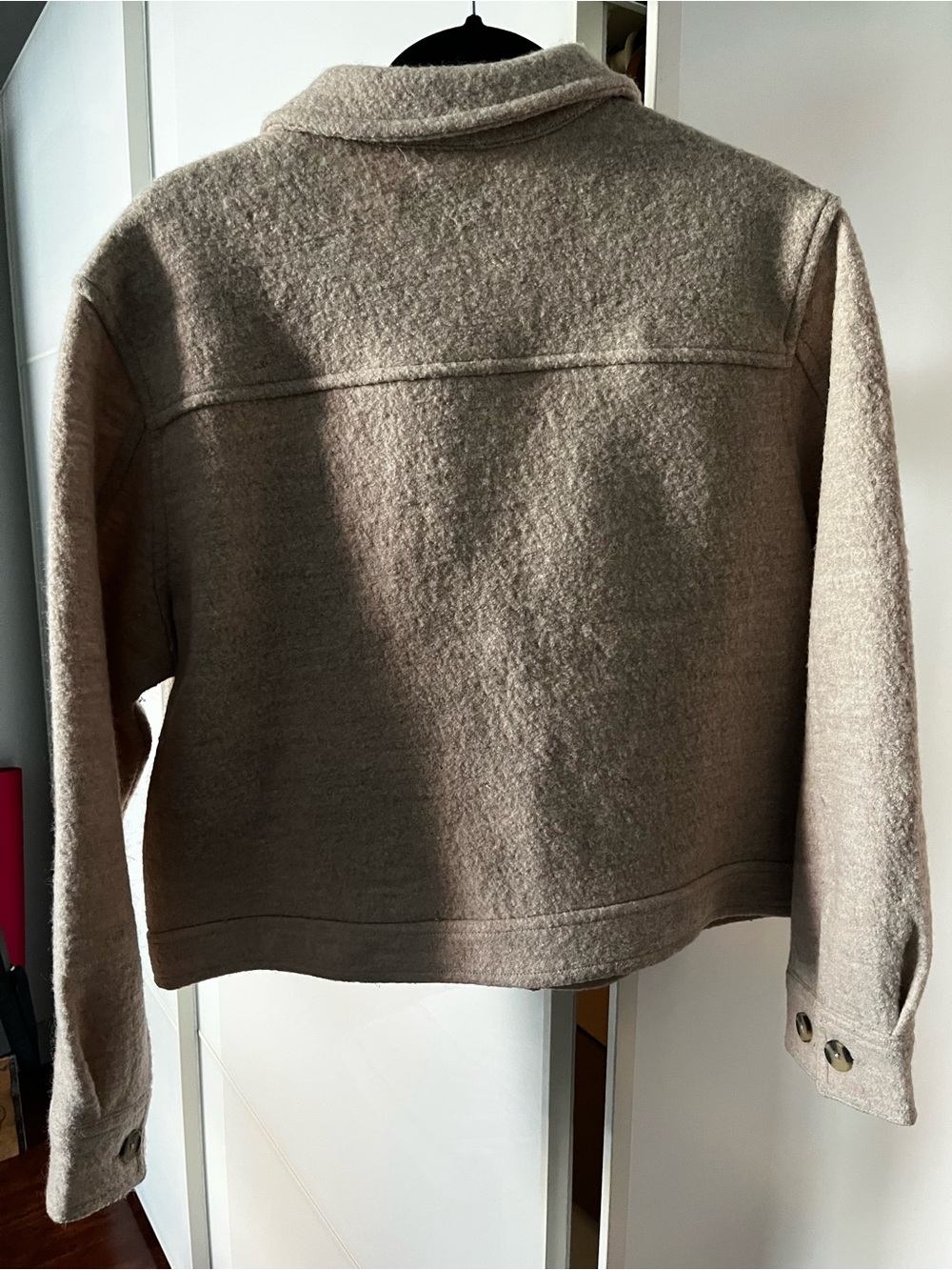 Hunter Beige Wool Button-Front Jacket - Picture 4 of 5